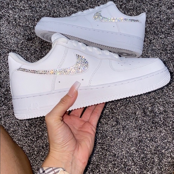 Nike Airforce 1s, Customized w/ SWAROVSKI CRYSTALS - Picture 3 of 4